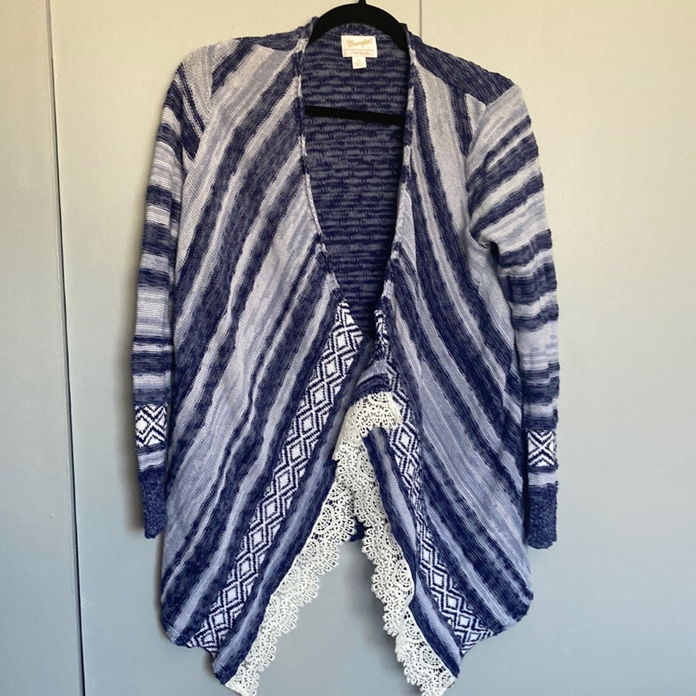 Wrangler cotton blend knit cardigan sweater